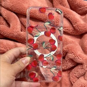 Kate Spade Cherry Design iPhone 17 Pro Max Case - Clear and Red